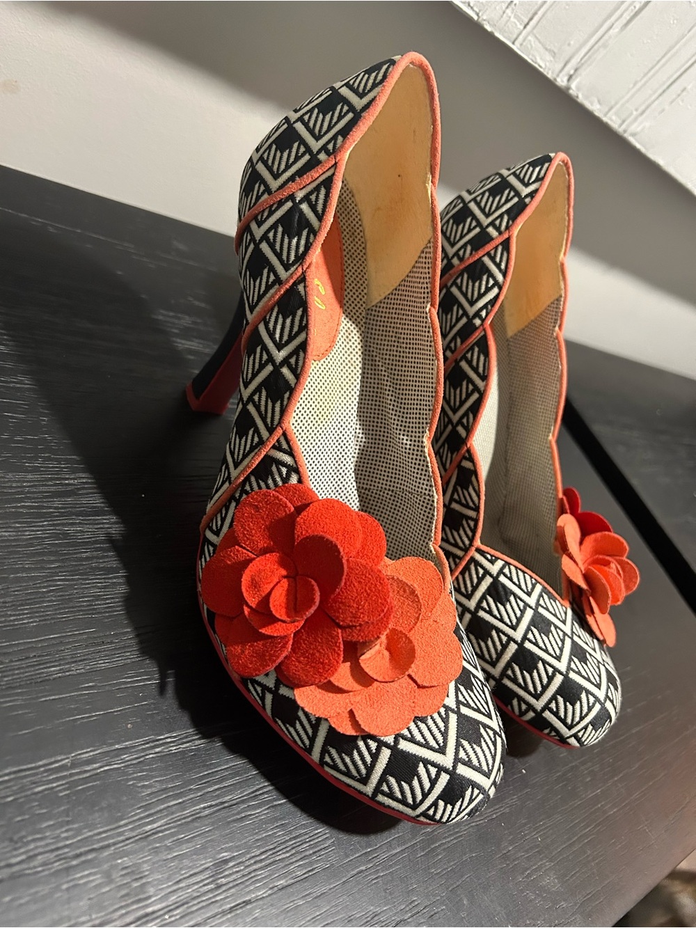 Ruby Shoo Eva Geometric Retro High Heel Pumps - EU 39 / US 8